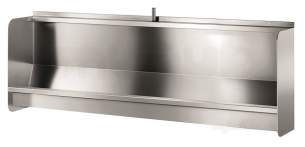 Delabie Urinals -  Delabie L Wall Mtd Multi Urinal L1800 Top Inlet 304 St Steel Satin
