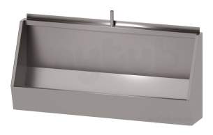 Delabie Urinals -  Delabie Mj Wall Mtd Multi Urinal L1200 Top Inlet 304 St Steel Satin