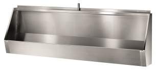 Delabie Urinals -  Delabie Mj Wall Mtd Multi Urinal L1800 Top Inlet 304 St Steel Satin