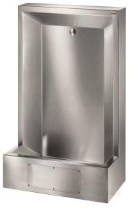 Delabie Urinals -  Delabie Lp Free Standing Urinal L600 Back Inlet 304 St Steel Satin