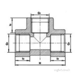 Plasson Fittings -  1 Inch Plasson 90 Deg Thd Tee 5047