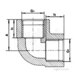 Plasson Fittings -  1 1/2 Inch Plasson 90 Deg Thd Elbow 5057