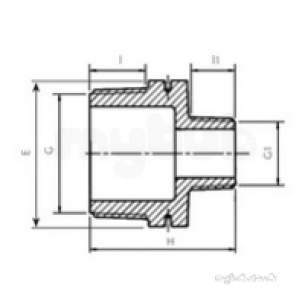 Plasson Fittings -  1 Inch X 1/2 Plasson Thd Nipple 5065