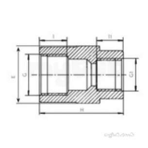 Plasson Fittings -  3/4 X 1/2 Plasson Thd Red Socket 5117