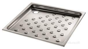 Delabie Showers -  Delabie 700x700 Shower Tray Depth 60mm 304 Stainless Steel Satin