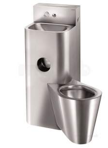 Delabie WC Toilets -  Delabie Combi Kompact Basin Wc Wall Mtd Right 304 St Steel Satin