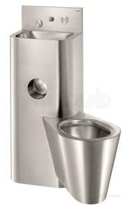 Delabie WC Toilets -  Delabie Combi Kompact Tc Basin Wc Wall Mtd Right 304 St Steel Satin