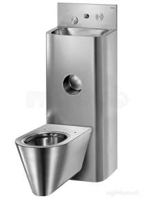 Delabie WC Toilets -  Delabie Combi Kompact Tc Basin Wc Wall Mtd Centre 304 St Steel Satin