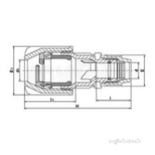 Plasson Fittings -  20-27x25 Plass4 Uni Coupling 77017