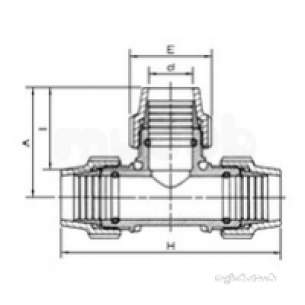 Plasson Fittings -  32mm Plasson Slip Tee 7045 7045eee