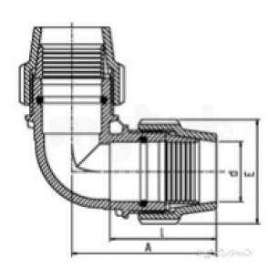 Plasson Fittings -  20x1/2 Inch Plasson Met X N/gauge Elbow 7578