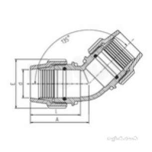 Plasson Fittings -  40 Plasson 45 Deg Elbow 7460 7460ff0