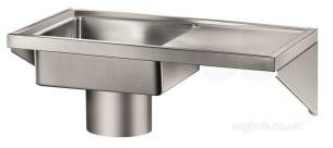 Delabie Washbasins and Sinks -  Delabie Hospital Plaster Sink Wall Mounted 304 Stainless Steel Satin
