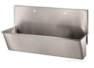 Delabie Surgical Sinks -  Delabie Surgical Sink L1400 2 Single 22 Tapholes 304 St Steel Satin