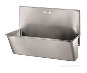 Delabie Surgical Sinks -  Delabie Surgical Sink L700 1 Twin 22 Hole C-c150 304 St Steel Satin