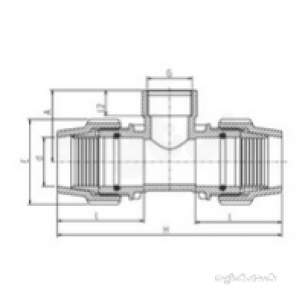 Plasson Fittings -  16x3/4 Plasson Tee Fi Offtake 7140