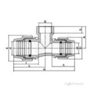 Plasson Fittings -  25x3/4 X20 Plasson Tee Fi Offtake 7140