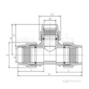 Plasson Fittings -  20 X 16 X 20 Plasson 90 Deg Red Tee 7340