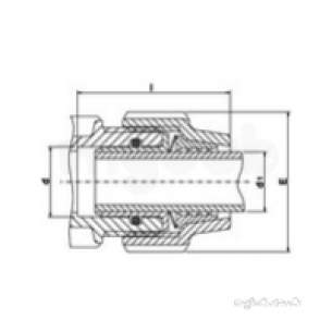 Plasson Fittings -  25x22mm Plasson Cu Adap Table X/y 7438