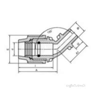 Plasson Fittings -  20x3/4 Plasson 45 Elbow Thrd Mi 7450