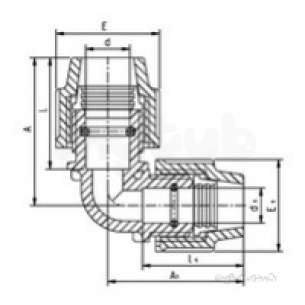 Plasson Fittings -  20x3/4 Inch Plasson Met X N/gauge Elbow 7578
