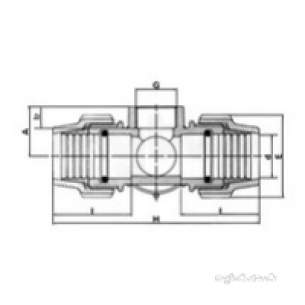 Plasson Fittings -  20x3/4 Inch X1 Inch Plasson Cross Trd O/take 7540