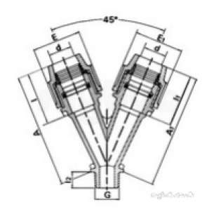 Plasson Fittings -  16x16x3/4 Inch Plasson Y Tee Trd O/take 7550