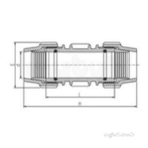 Plasson Fittings -  32mm Plasson Repair Slip Coupling 7610
