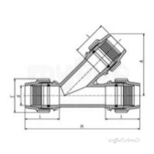 Plasson Fittings -  63mm Plasson 45 Deg Tee 7640 7640hhh