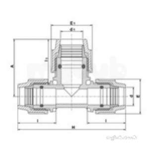 Plasson Fittings -  25 X 32 X 25 Plasson 90 Deg Enl Tee 7740