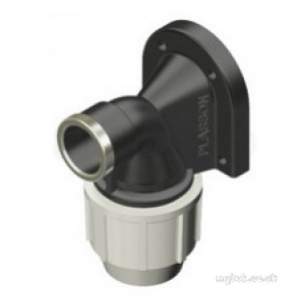 Plasson Fittings -  20x1/2 Plastic Wall Plate Elbow 7750