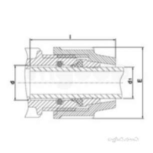 Plasson Fittings -  32mm 1/2 Inch 9lb Plasson Lead Adaptor 7782