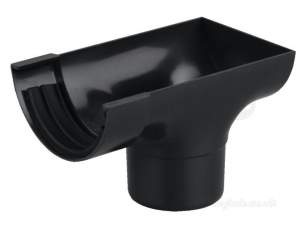 Osma Above Ground Drainage -  0t007b Black Osma 112mm Guttr S/end O/let