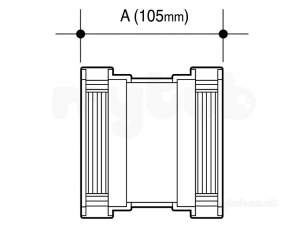 Osma Above Ground Drainage -  0t009g Grey Gutter Union Osma 0t009 G