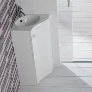 Eastbrook Furniture -  Oslo Corner Base Unit Left Hand White 1.284