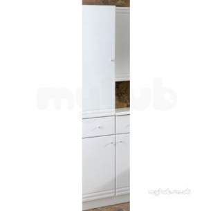 Eastbrook Furniture -  Bonito 30cm Tall Cupboard With Drawer Left Hand White 1.296