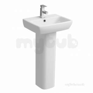 Twyford Mid Market Ware -  E100 Square 450mm Handrinse Washbasin 1t E14831wh