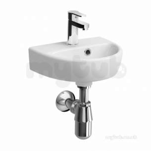 Twyford Mid Market Ware -  E100 Round 360mm Handrinse Washbasin 1t E14821wh