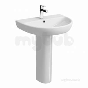 Twyford Mid Market Ware -  E100 Round 650mm Washbasin 1t E14331wh