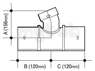 Wavin Civils -  100d208 Osma 100mm X 80mm Junction