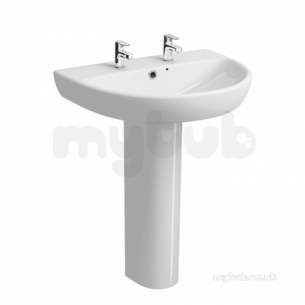 Twyford Mid Market Ware -  E100 Round 650mm Washbasin 2t E14332wh