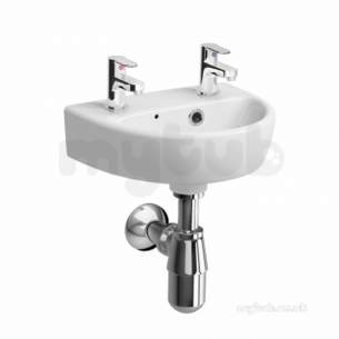 Twyford Mid Market Ware -  E100 Round 360mm Handrinse Washbasin 2t E14822wh