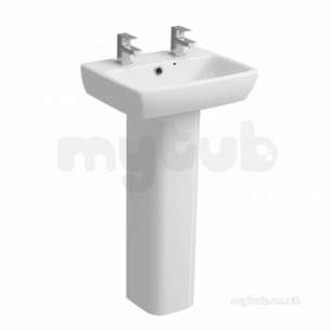 Twyford Mid Market Ware -  E100 Square 450mm Handrinse Washbasin 2t E14832wh