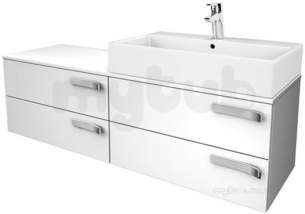 Jasper Morrison Strada Furniture -  Ideal Standard Strada 1400 Combi 4dwr Right Hand And Wtop Gls Dg