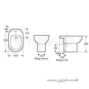 Ideal Standard Studio -  Ideal Standard Studio E5540 One Tap Hole Bidet White Special