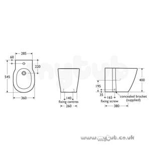 Ideal Standard Concept -  Ideal Standard Concept E799401 F/s 1cth Bidet White