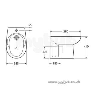 Armitage Entry Level Sanitaryware -  Armitage Shanks Tiffany S4910 One Tap Hole Btw Bidet White