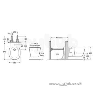 Ideal Standard Concept -  Ideal Standard Concept E799601 Wall Hung 1cth Bidet Wh