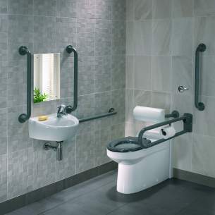 Twyford Doc M Packs -  Doc M Rimless Back To Wall Grey Rh Pk8350gy