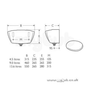 Armitage Shanks Commercial Sanitaryware -  Armitage Shanks Mura S6201 Auto Cistern With Fittings 9.0 Ltr White